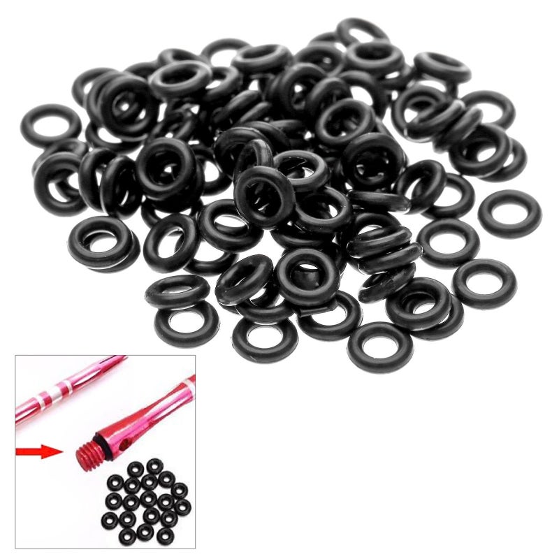 dophee 100Pcs Stems/Flights Darts Tip Rubber O Ring Black Gasket Grip Washer Grommets - Image 4